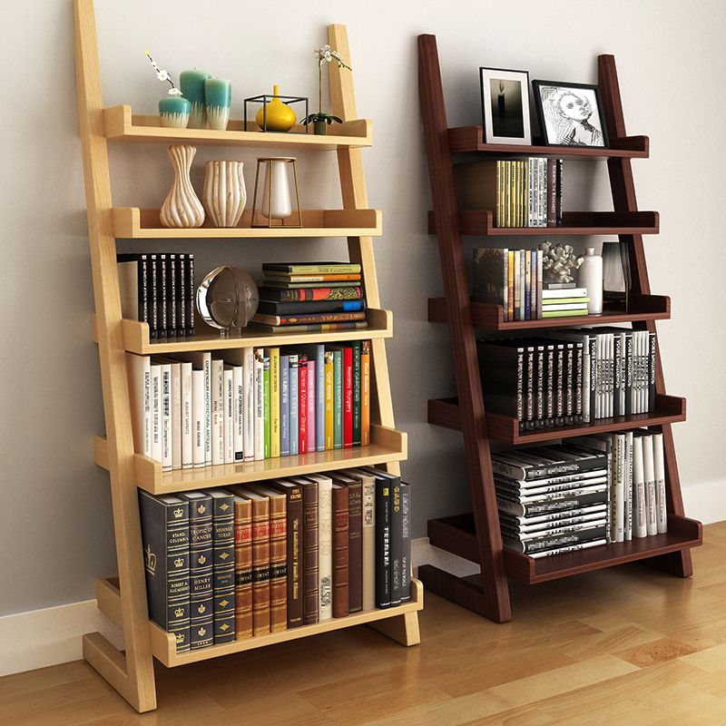 Contemporary Style Ladder Bookcase Wooden Vertical Open Back Book Shelf Clearhalo 'Bookcases' 'furn' 'furn_bookcases' 'Furniture' 'furniture_bookcases' 'Office Furniture' 1200x1200_78534d7a-fa42-4036-b643-833e242a0103