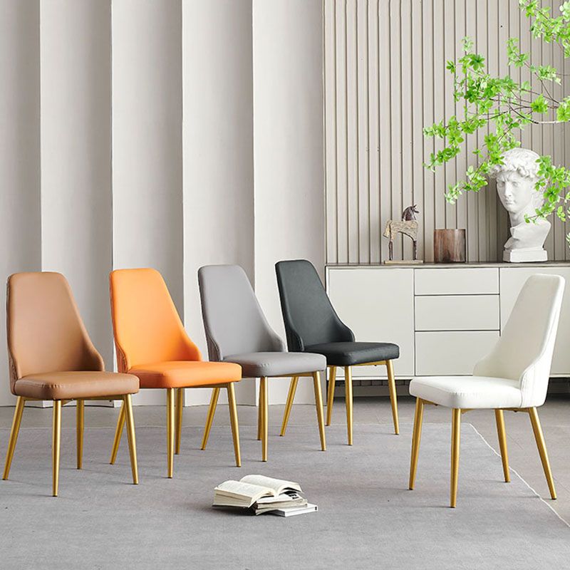 Scandinavian Style Solid Back Armless Dining Chair Upholstered Dining Side Chair Clearhalo ' kitchen&dining_furn' 'Dining Chairs' 'Dining Tables & Seating' 'dining_chair' 'furn' 'furn_dining_chair' 'Furniture' 'furniture_dining_chair' 'Kitchen & Dining Furniture' 'kitchen' 1200x1200_7853a66a-6d30-4d28-99af-1d16483fde7e