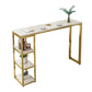 Stone Bar Dining Table Glam Style Rectangle Bar Table with Double Pedestal for Balcony Clearhalo 'Bar Furniture' 'Bar Tables' 'bar_tables' 'furn' 'furn_bar_tables' 'Furniture' 'Kitchen & Dining Furniture' 1200x1200_78542add-4530-470a-84df-0b747cbe961c