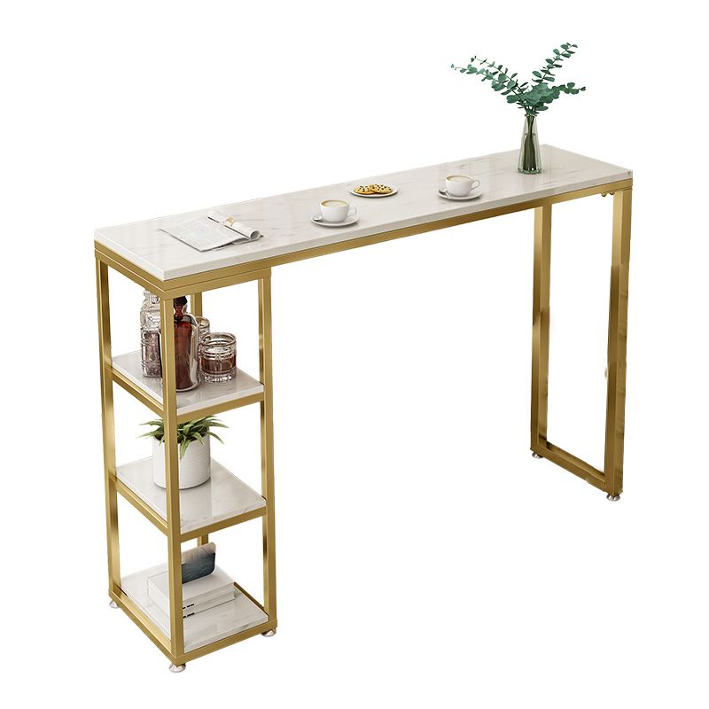 Stone Bar Dining Table Glam Style Rectangle Bar Table with Double Pedestal for Balcony Clearhalo 'Bar Furniture' 'Bar Tables' 'bar_tables' 'furn' 'furn_bar_tables' 'Furniture' 'Kitchen & Dining Furniture' 1200x1200_78542add-4530-470a-84df-0b747cbe961c