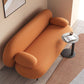 Contemporary 29.52" H Orange Faux Leather Pillow Top Arm Sofa