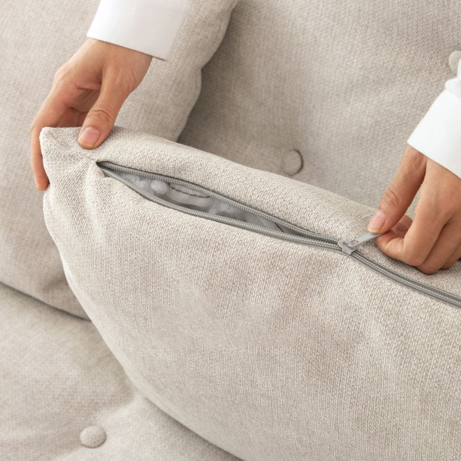 Adjustable Sofa Bed Linen Sofa without Arm in Soid Wood Tufted Sofa