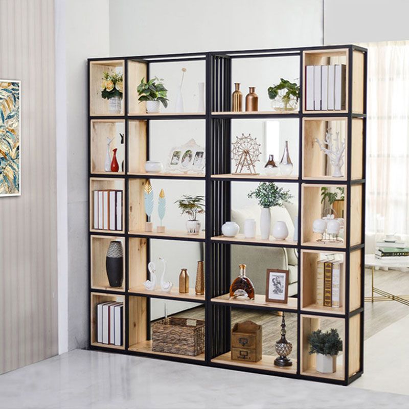 Modern Metal and Wooden Book Shelf Open Study Room Bookcase with Shelves Clearhalo 'Bookcases' 'furn' 'furn_bookcases' 'Furniture' 'Office Furniture' 1200x1200_785710d6-6ff7-49d9-8da0-60fe8b987372