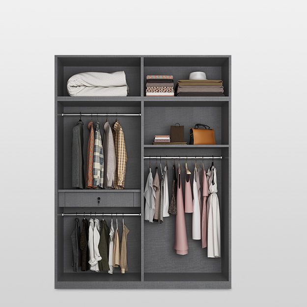 Modern Glass Wardrobe Cloth Rod Included Wardrobe Closet without Light Clearhalo 'Armoires & Wardrobes' 'armoires_wardrobes' 'Bedroom Furniture' 'furn' 'furn_armoires_wardrobes' 'Furniture' 1200x1200_785721af-8450-40c2-8231-6e1d12dd069f