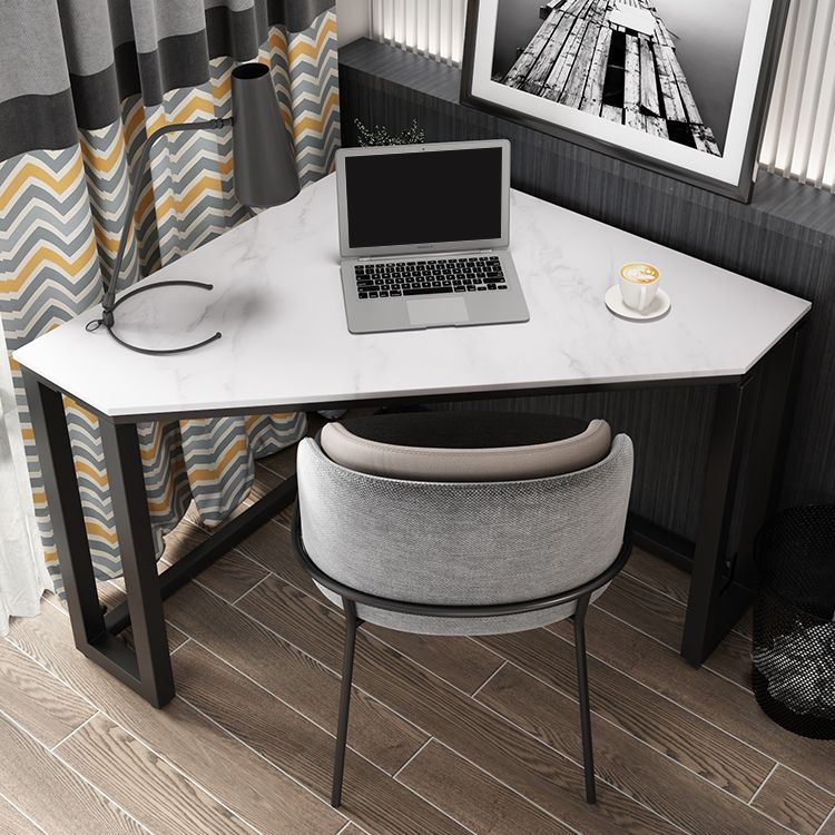 Corner Desk Modern Style SLATE Top Black Metal Legs for Bedroom Clearhalo 'furn' 'furn_office_desk' 'Furniture' 'furniture_office_desk' 'Office Desks' 'Office Furniture' 'office_desk' 1200x1200_7858388b-e600-48fa-b653-5931db133e82
