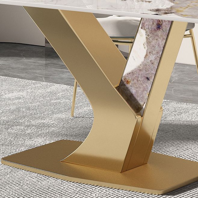 Designer Style 1/4/5/7/9 Pieces Rectangle Dining Set Sintered Stone Top Dinette Table Set Clearhalo 'Dining Room Sets' 'Dining Tables & Seating' 'dining_room_set' 'furn' 'furn_dining_room_set' 'Furniture' 'Kitchen & Dining Furniture' 1200x1200_785a50b0-4f66-4536-b87f-1cb86046eadb