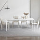 Modern Stone Top Rectangle Dinette Table Metal Base Dining Table in White Clearhalo 'Dining Tables & Seating' 'Dining Tables' 'dining_table' 'furn' 'furn_dining_table' 'Furniture' 'furniture_dining_table' 'Kitchen & Dining Furniture' 'kitchen' 'kitchen_dining_table' 1200x1200_785a8293-e461-45f8-aca0-c1ae5d5f678d