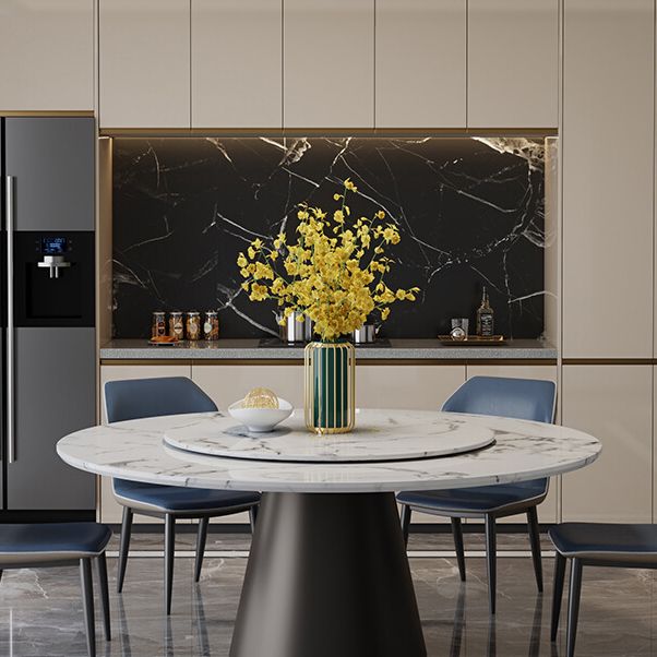 Round Dinette Table Modern Style Pedestal Dining Site Table with Turntable Clearhalo ' dining_table' 'Dining Tables & Seating' 'Dining Tables' 'furn' 'furn_dining_table' 'Furniture' 'furniture_dining_table' 'Kitchen & Dining Furniture' 'kitchen&dining_furn' 'kitchen' 'kitchen_dining_table' 1200x1200_785dfb1b-21cf-4be0-a035-727693da6dce
