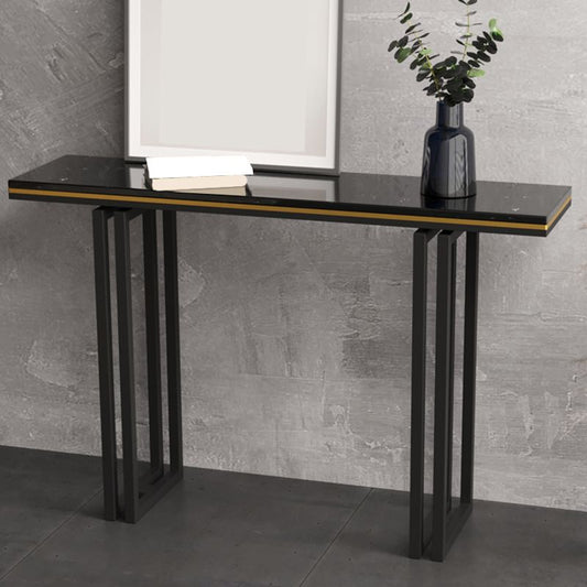 Mesa de mármol contemporáneo 4 patas console mesa rectángulo de sofá resistente a los rasguños