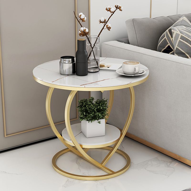 Modern 19.6"/23.6" Tall Round Slate Top Side Table Iron Abstract End Table Clearhalo 'Coffee & Accent Tables' 'End & Side Tables' 'end_side_tables' 'furn' 'furn_end_side_tables' 'Furniture' 'Living Room Furniture' 1200x1200_785e3c57-eeef-4894-9983-fa2070b929cd