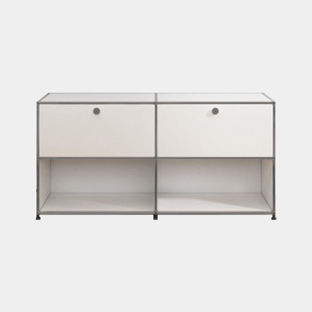 White Colour Metal Sideboard Contemporary Style Storage Dining Sideboard Clearhalo 'buffet_sideboard' 'Buffets & Sideboards' 'furn' 'furn_buffet_sideboard' 'Furniture' 'Kitchen & Dining Furniture' 1200x1200_785e78f2-e014-4247-830f-d50fe54bcabd