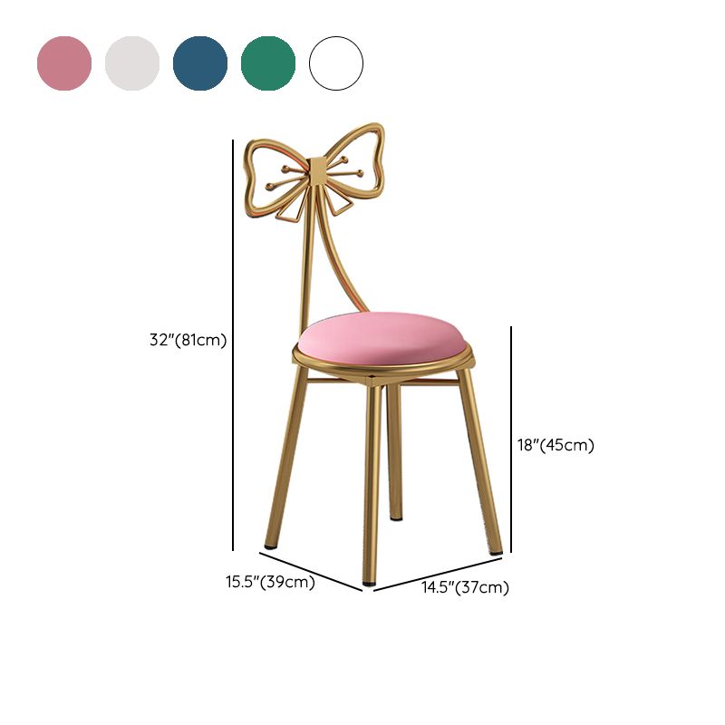 Glam Style Velvet Armless Chair Metal Dining Chair for Restaurant Use