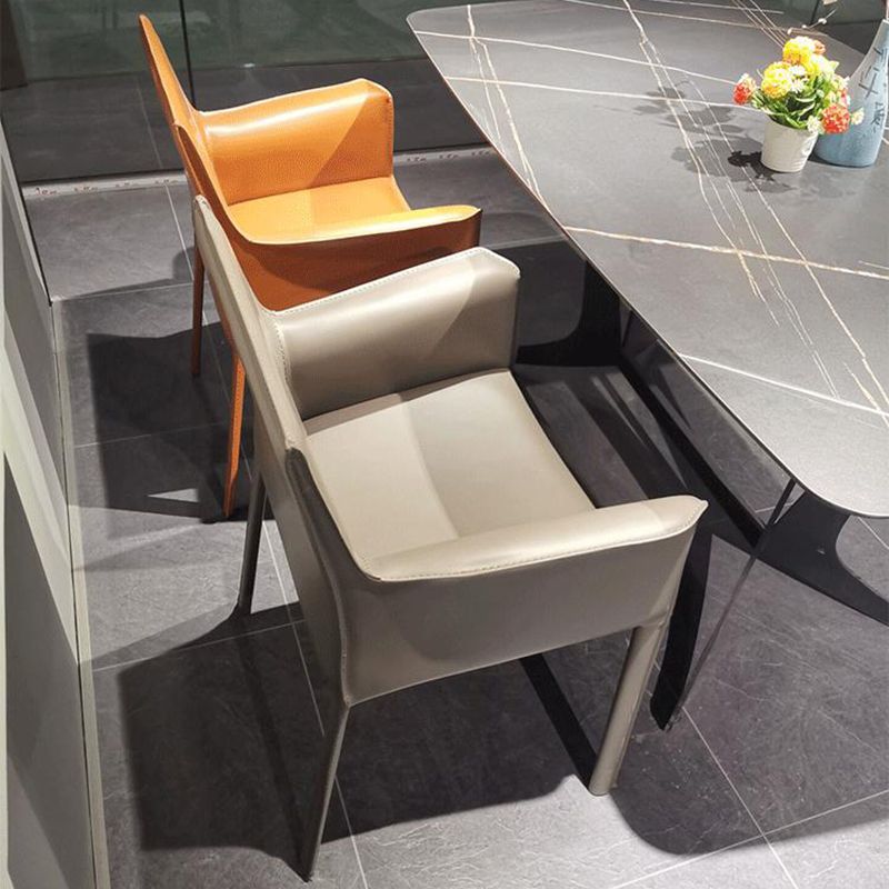 Upholstered Dining Room Chair Modern Style Faux Leather Arm Chair Clearhalo 'Dining Chairs' 'Dining Tables & Seating' 'dining_chair' 'furn' 'furn_dining_chair' 'Furniture' 'Kitchen & Dining Furniture' 1200x1200_7860088a-51f3-467a-aca0-9919f949d953