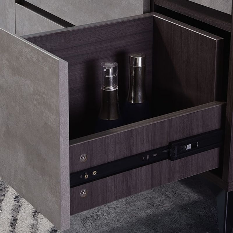 Gray Modern Wooden with Drawer Lighted Mirror Bedroom Vanity Table Clearhalo 'Bedroom Furniture' 'furn' 'furn_makeup_vanities' 'Furniture' 'Makeup Vanities' 'makeup_vanities' 1200x1200_7860518f-bdca-4d9d-81e2-3c5db3f6117a