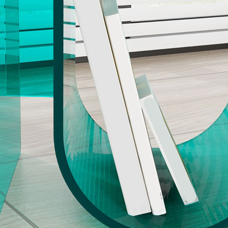 Modern Acrylic End Slide Table Round Corner Table with Storage