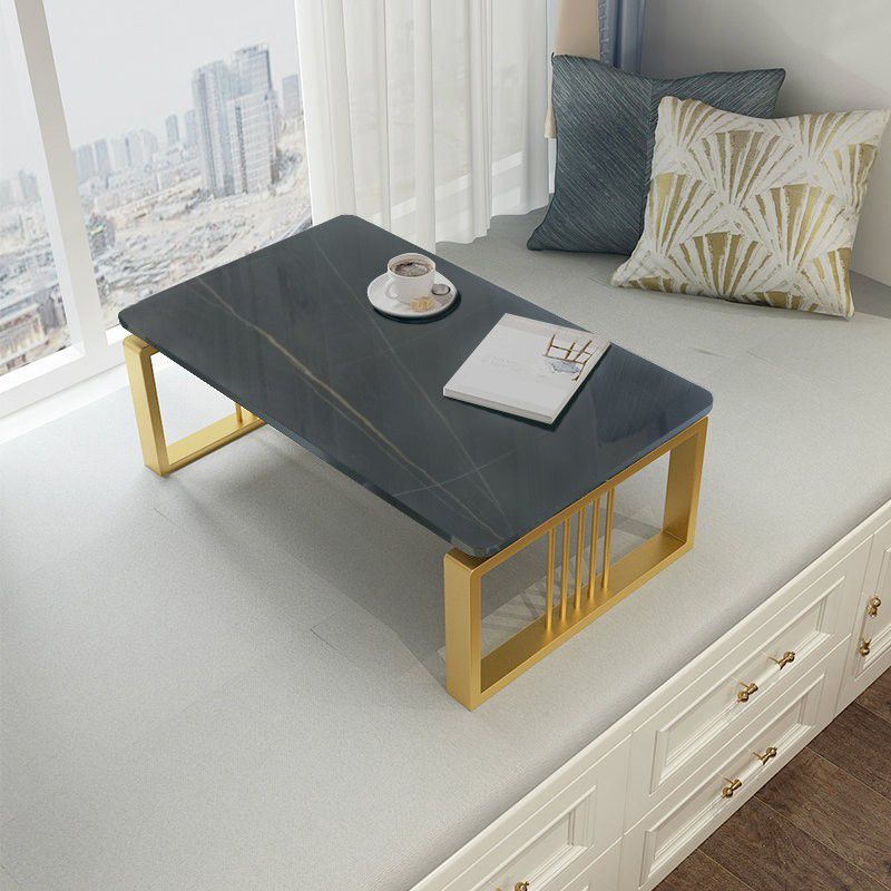 Table basse en marbre carré table de cocktail à étagère ouverte pour la table basse du salon