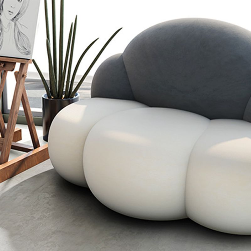 29,52 "divano a forma di nuvola curva larga in velluto per soggiorno per soggiorno