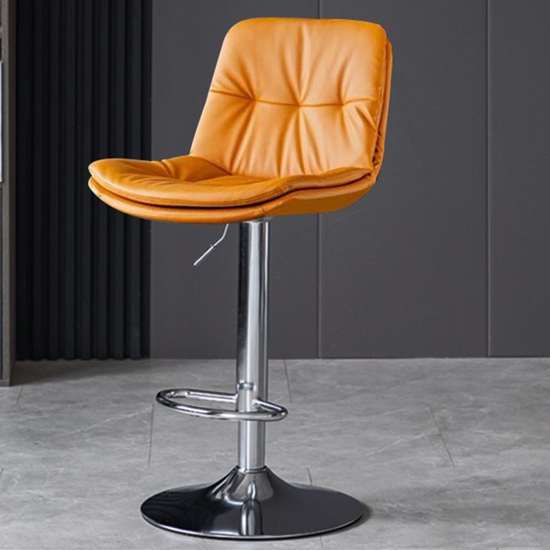 Taburetes de barra de cuero sintética Tortón de barra de altura ajustable giratoria con reposapiés