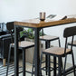 1/5 piezas Mesa de mesa de pub rectangular industrial de la mesa de madera con taburetes altos