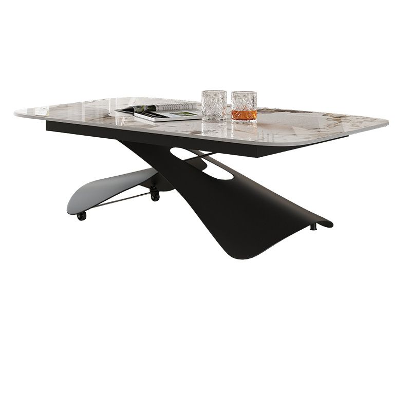 Glam Adjustable Height Coffee Table Slate Cross Legs Cocktail Table Clearhalo 'Coffee & Accent Tables' 'Coffee Tables' 'coffee_tables' 'furn' 'furn_coffee_tables' 'Furniture' 'Living Room Furniture' 1200x1200_78638aa8-5987-44fa-8404-3ddb15b0fb36