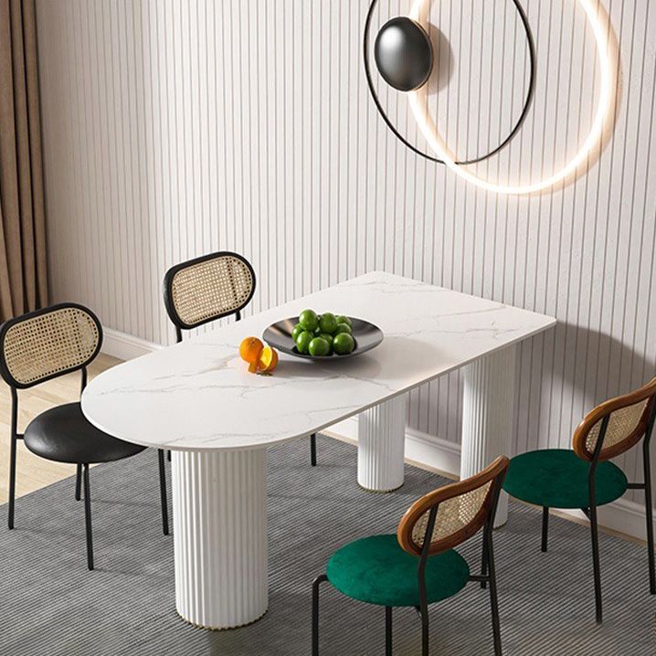 Sintered Stone Dining Table Modern Home Dining Table with Metal Base Clearhalo ' dining_table' 'Dining Tables & Seating' 'Dining Tables' 'furn' 'furn_dining_table' 'Furniture' 'furniture_dining_table' 'Kitchen & Dining Furniture' 'kitchen&dining_furn' 'kitchen' 'kitchen_dining_table' 1200x1200_7864bb75-eda4-41ef-bc88-7e753233313e