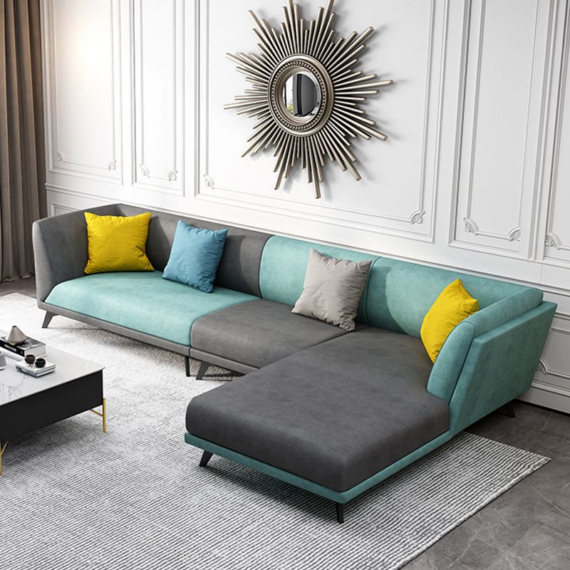 Modern Faux Leather Flared Arm Sofa and Sectional for Living Room and Bedroom Clearhalo 'furn' 'furn_sectionals' 'Furniture' 'furniture_sectionals' 'kitchen' 'kitchen_sectionals' 'Living Room Furniture' 'Sectionals' 1200x1200_78652a15-894b-4fe2-8561-866568444330