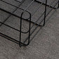 Mid-Century Modern Frame Coffee Table in Black with Iron Top