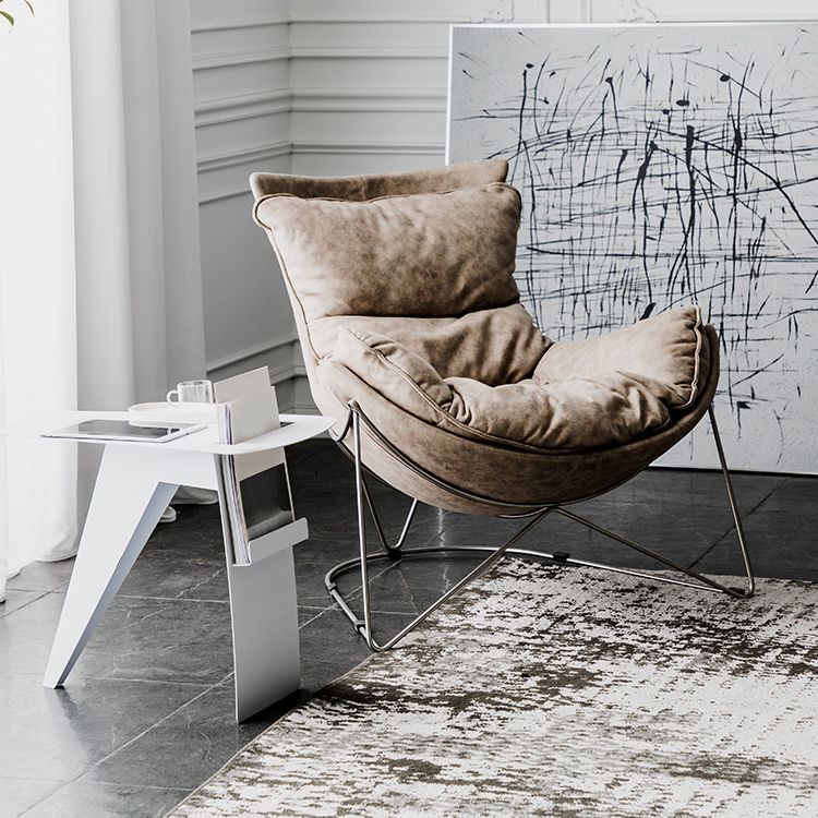 Mid-Century Sled End Table Geometric Metal Side Table, 19" Tall Clearhalo 'Coffee & Accent Tables' 'End & Side Tables' 'end_side_tables' 'furn' 'furn_end_side_tables' 'Furniture' 'Living Room Furniture' 1200x1200_7867ff82-4f3d-4957-98df-ab8af973066c