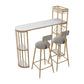 Glam Style Cocktail Bar Table 42-inch Height Metal Base Bar Height Storage Table Clearhalo 'Bar Furniture' 'Bar Tables' 'bar_tables' 'furn' 'furn_bar_tables' 'Furniture' 'furniture_bar_tables' 'Kitchen & Dining Furniture' 'kitchen&dining_furn' 'kitchen' 1200x1200_78687061-6c8c-4bd8-8754-85eb23519968