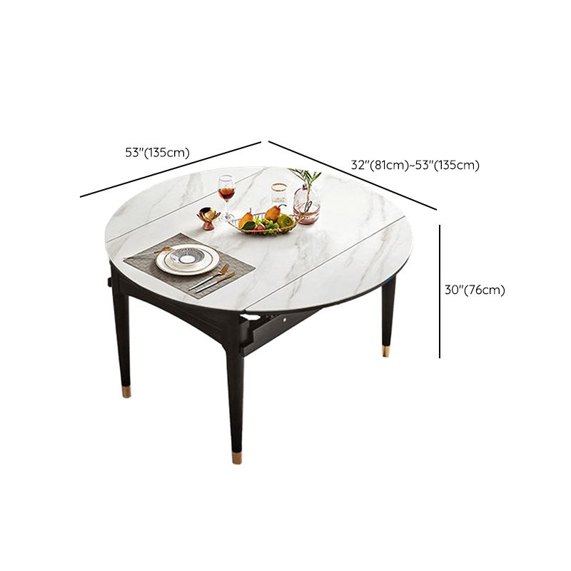 Sintered Stone Dining Table Round Drop-Leaf Dinner Table for Dining Room Clearhalo 'Dining Tables & Seating' 'Dining Tables' 'dining_table' 'furn' 'furn_dining_table' 'Furniture' 'Kitchen & Dining Furniture' 1200x1200_78690282-0a99-46f3-8d02-55ddfe3a3d1c