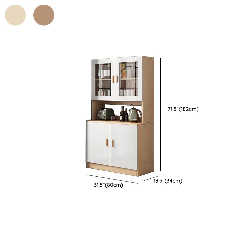 Contemporary Dining Hutch Wood Hutch Buffet with Doors for Dining Room Clearhalo 'Display & China Cabinets' 'display_china_cabinets' 'furn' 'furn_display_china_cabinets' 'Furniture' 'Kitchen & Dining Furniture' 1200x1200_786991e4-f369-498b-ab40-5134c93df3a5