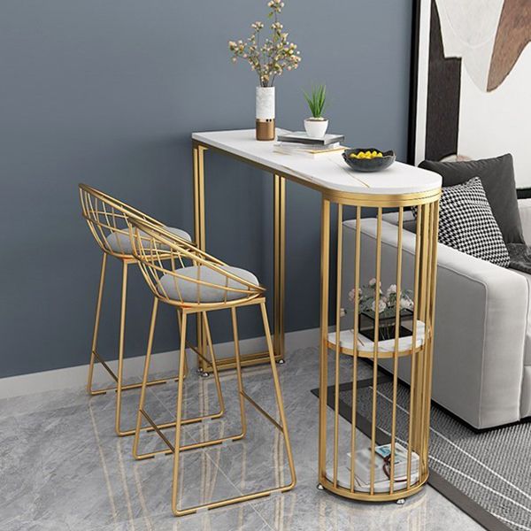 Tavolo da barra da barra di lusso tradizionale tavolo da barra con base a slitta