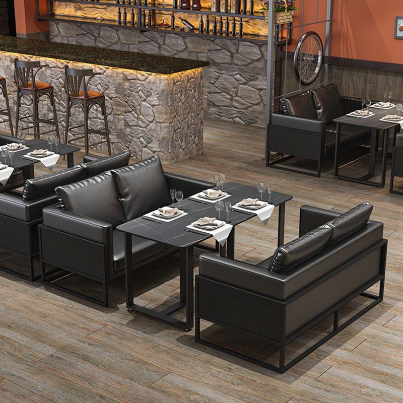 Industrial Rectangle Dining Table Sintered Stone Table with Double Pedestal for Dining Room Clearhalo ' dining_table' 'Dining Tables & Seating' 'Dining Tables' 'furn' 'furn_dining_table' 'Furniture' 'furniture_dining_table' 'Kitchen & Dining Furniture' 'kitchen&dining_furn' 'kitchen' 'kitchen_dining_table' 1200x1200_786b2b40-fadb-4b93-84a1-f4c305208096