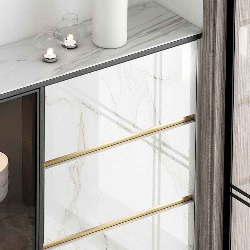 9.45"W Sideboard Contemporary Style Dining Server with 3 Drawers for Kitchen Dining Room Clearhalo 'buffet_sideboard' 'Buffets & Sideboards' 'furn' 'furn_buffet_sideboard' 'Furniture' 'Kitchen & Dining Furniture' 1200x1200_786b4f26-a80f-4294-b5b1-ea3fe144d12e