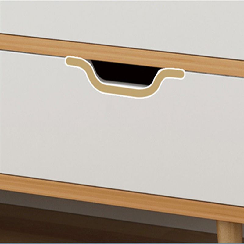 Soporte de televisión nórdico de 12 "D Consola de TV de madera de almacenamiento abierto con cajones y puerta