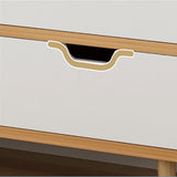 Soporte de televisión nórdico de 12 "D Consola de TV de madera de almacenamiento abierto con cajones y puerta