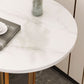 Modernistic Metallic Pedestal End Table MetalRound Slate Top Side End Table