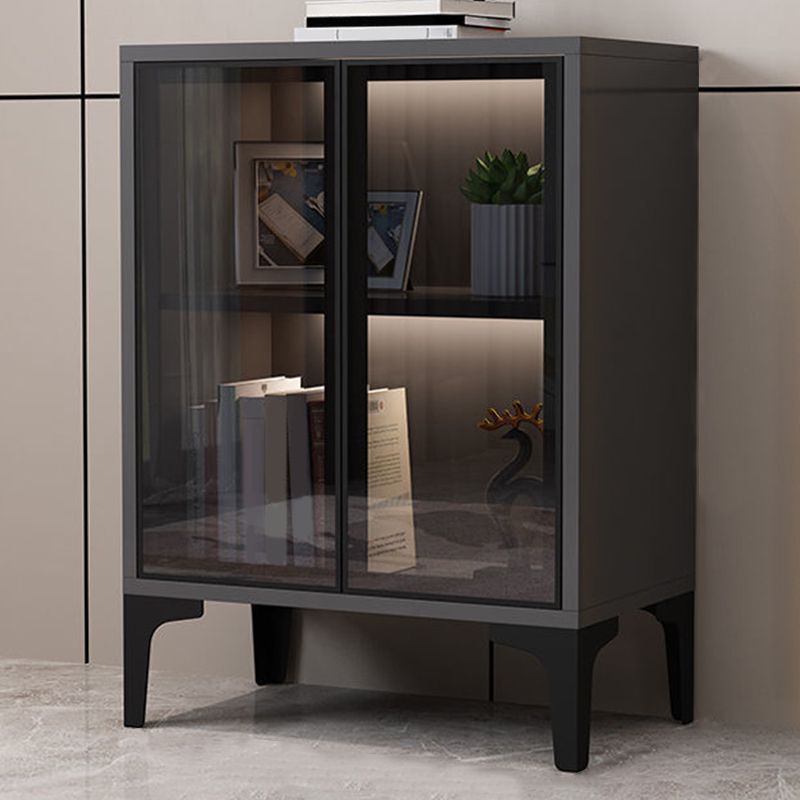 Glam Glass Door Server Wood Dinner Server Cabinet without LED Lights Clearhalo 'buffet_sideboard' 'Buffets & Sideboards' 'furn' 'furn_buffet_sideboard' 'Furniture' 'Kitchen & Dining Furniture' 1200x1200_786e9178-fcde-40dc-b379-4b1b4a68effc