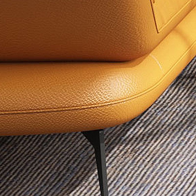 Contemporary Cushions Standard Sofa Leather Flared Arm Sofa for Living Room