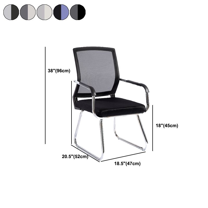 Metal Base Contemporary Arm Office Chair Mid-Back Conference Chair Clearhalo 'furn' 'furn_office_chair' 'Furniture' 'Office Chairs' 'Office Furniture' 'office_chair' 1200x1200_7870a31a-adbc-462c-8232-77adb1517716