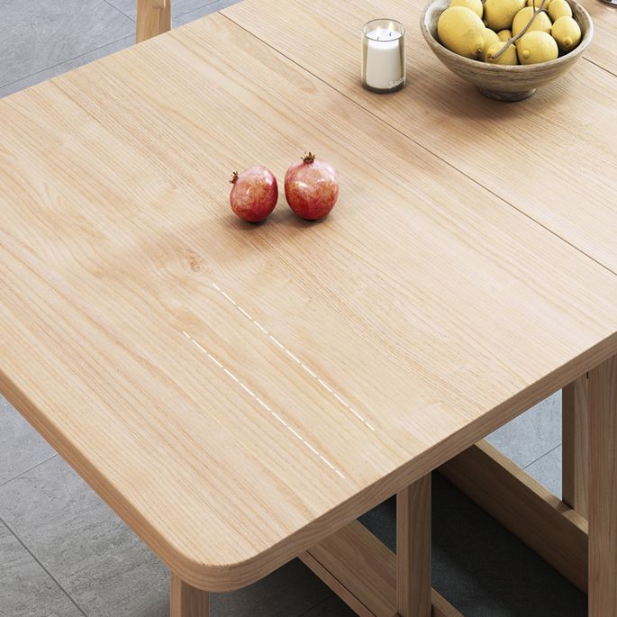 Modern Dining Table Foldable Rectangle Tabletop with Wood Base Clearhalo 'Dining Tables & Seating' 'Dining Tables' 'dining_table' 'furn' 'furn_dining_table' 'Furniture' 'Kitchen & Dining Furniture' 1200x1200_7872237e-5779-4bfd-9268-72149de5d9f8