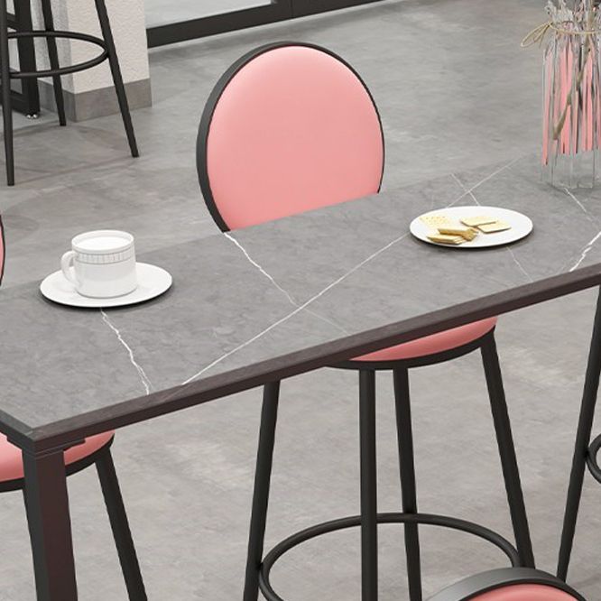 Modern Black Iron Bar Dining Table with Stone Top Rectangle Indoor Bistro Table Clearhalo 'Bar Furniture' 'Bar Tables' 'bar_tables' 'furn' 'furn_bar_tables' 'Furniture' 'furniture_bar_tables' 'Kitchen & Dining Furniture' 1200x1200_787225d4-63d5-4d3d-89cd-91109cd00ba2