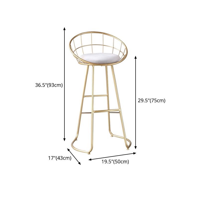 Scandinavian Bar and Counter Stool Low Back Stool with Sled Base in Gold Clearhalo 'Bar Furniture' 'Bar Stools' 'bar_stools' 'Furniture' 'furniture_bar_stools' 'Kitchen & Dining Furniture' 1200x1200_78727c80-9671-40cb-ab7b-10568e2696be
