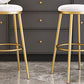 Glam Armless Backrest Counter Stool Iron Kitchenr Bar Stool with Velvet Cushion and Pedal Clearhalo 'Bar Furniture' 'Bar Stools' 'bar_stools' 'furn' 'furn_bar_stools' 'Furniture' 'furniture_bar_stools' 'Kitchen & Dining Furniture' 1200x1200_7872adba-9165-4c3a-83f6-5b8db9917d11