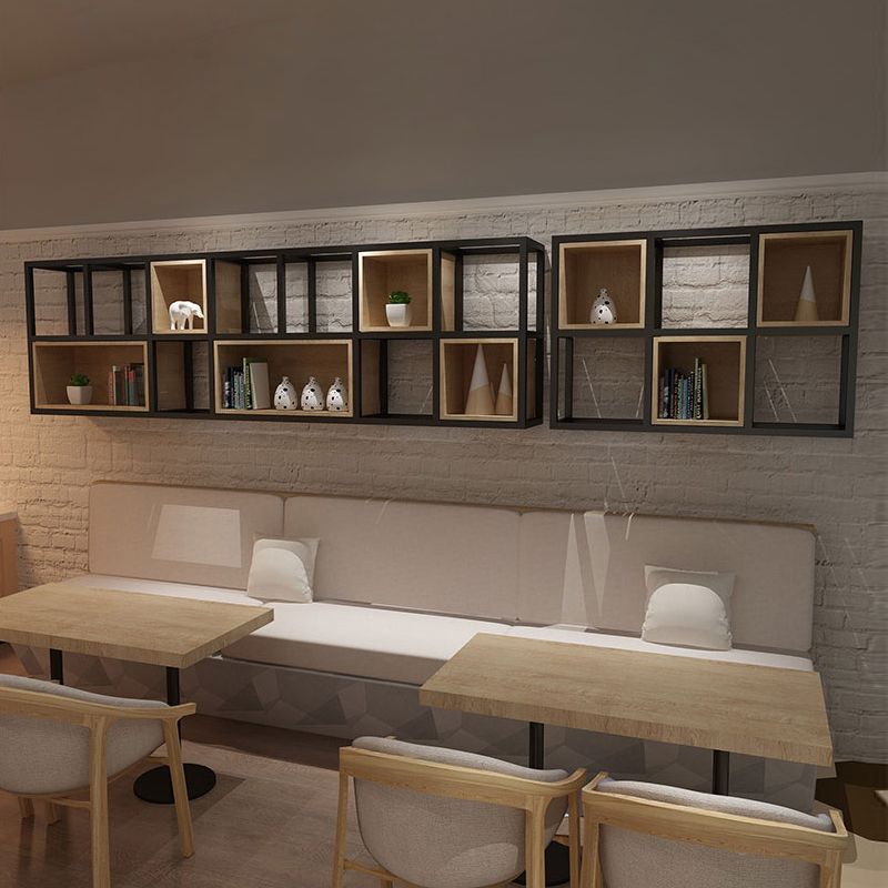 Estantería de estilo moderno estantería de madera de pino montada en la pared para la oficina en casa