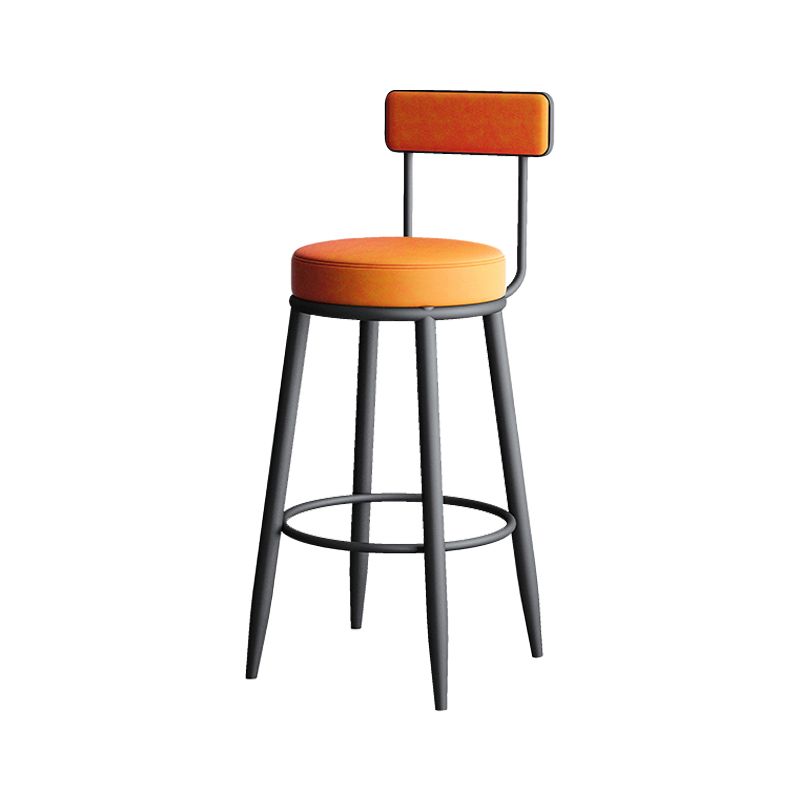 Tabouret de comptoir sans bras moderne tabouret de cuisine en fer avec coussin en cuir