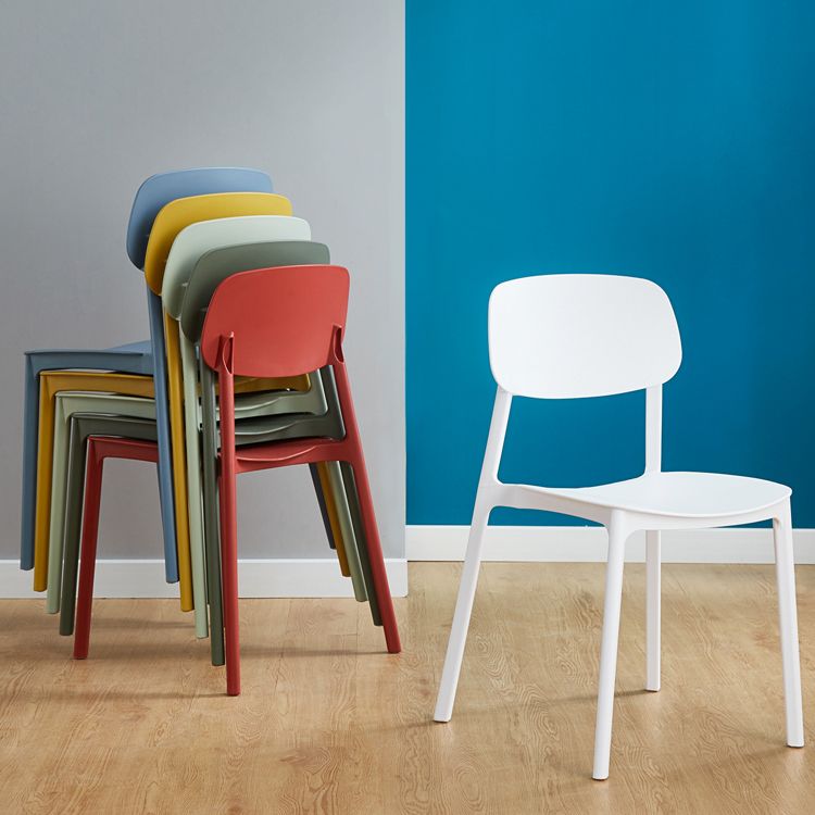 Modern Style Plastic Dining Chairs Open Back Dining Stackable Chair for Kitchen (Set of 4) Clearhalo ' kitchen&dining_furn' 'Dining Chairs' 'Dining Tables & Seating' 'dining_chair' 'furn' 'furn_dining_chair' 'Furniture' 'furniture_dining_chair' 'Kitchen & Dining Furniture' 'kitchen' 1200x1200_78761114-4e68-4a7a-b5ce-a60bfa94d178