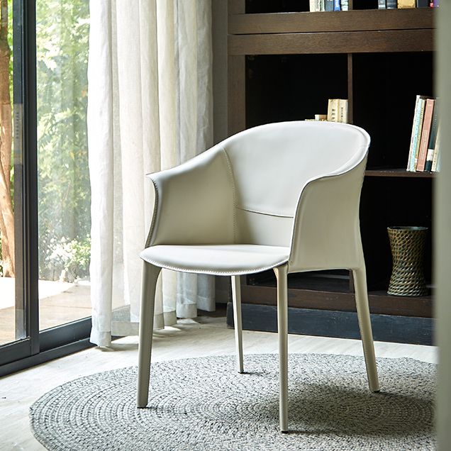 Modern Metal Dining Arm Chair Leather Dining Room Chair for Restaurant Use Clearhalo ' kitchen&dining_furn' 'Dining Chairs' 'Dining Tables & Seating' 'dining_chair' 'furn' 'furn_dining_chair' 'Furniture' 'furniture_dining_chair' 'Kitchen & Dining Furniture' 'kitchen' 1200x1200_787701c3-9ced-4a28-8e6c-c15c8c33998f