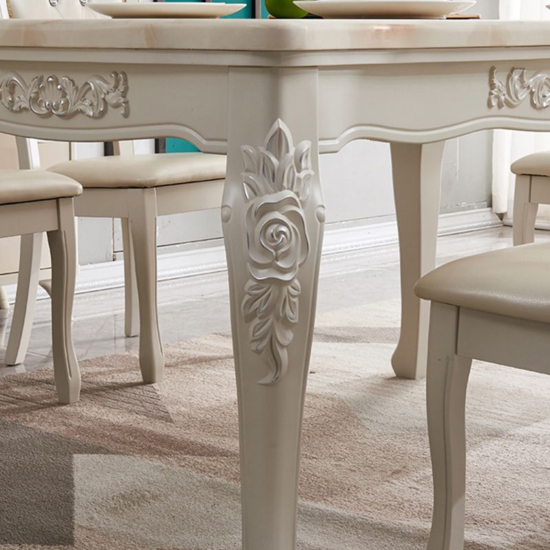 Victorian Dinning Room Set Marble Rectangle 4 Legs Base Dining Room Table Set Clearhalo 'Dining Room Sets' 'Dining Tables & Seating' 'dining_room_set' 'Furniture' 'furniture_dining_room_set' 'Kitchen & Dining Furniture' 'kitchen&dining_furn' 'kitchen' 1200x1200_78785f29-71c1-4f10-a4c9-d2babd432ee1
