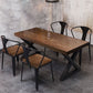 Industrial Style Solid Wood Dining Table Brown Rectangle Table with Metal Base for Dinning Room Clearhalo ' dining_table' 'Dining Tables & Seating' 'Dining Tables' 'furn' 'furn_dining_table' 'Furniture' 'furniture_dining_table' 'Kitchen & Dining Furniture' 'kitchen&dining_furn' 'kitchen' 'kitchen_dining_table' 1200x1200_7878e1f7-febd-43fe-a30d-6b655d4f8502